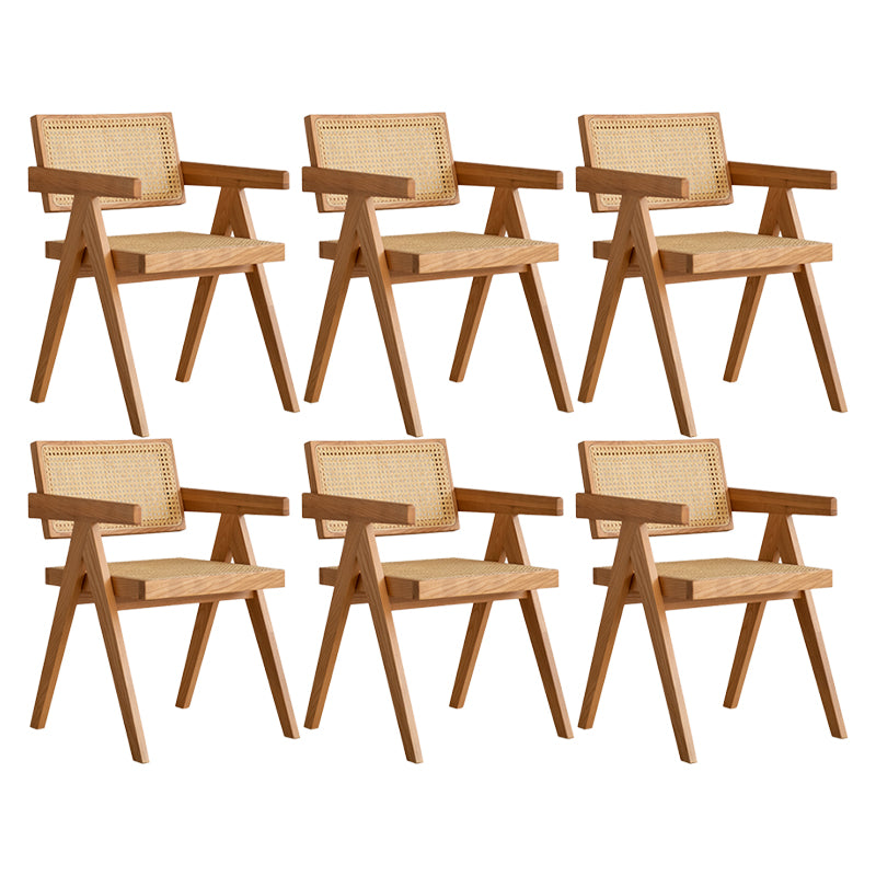 Natural Scandinavian Dining Chairs Rubber Wood Low Back Dining Side Chair