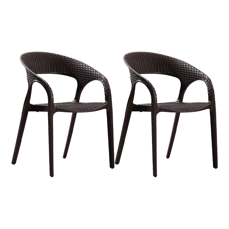 Modern Style Dining Chair Plastic Arm Chair with Plastic Legs for Kitchen