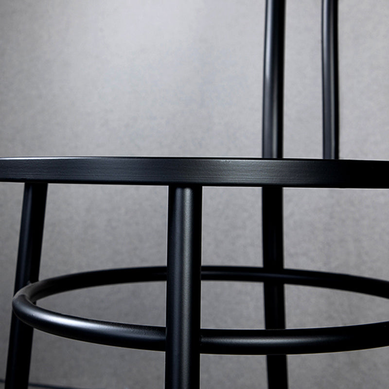 White and Black Dining Chairs Industrial Iron Armless Dining Side Chair