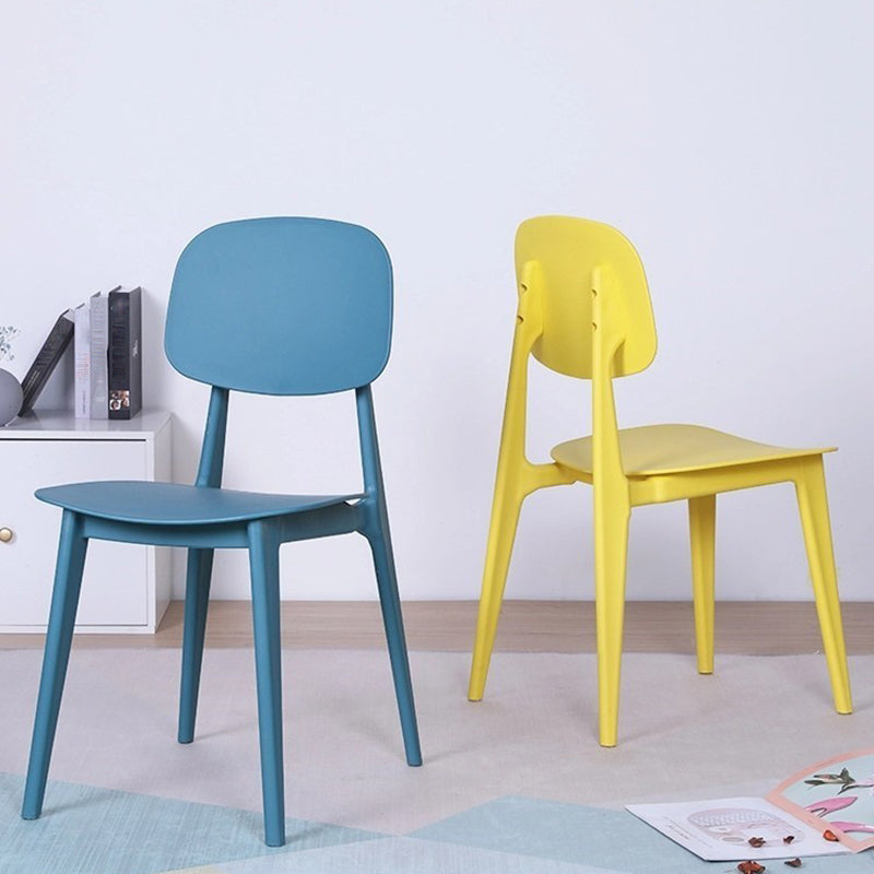 Scandinavian Open Back Dining Chair Plastic Armless Dining Side Chair