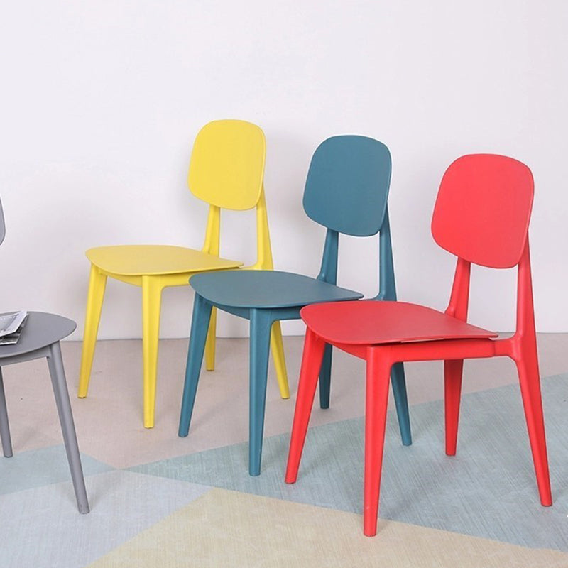 Scandinavian Open Back Dining Chair Plastic Armless Dining Side Chair