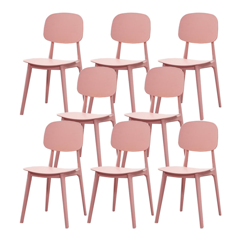 Scandinavian Open Back Dining Chair Plastic Armless Dining Side Chair