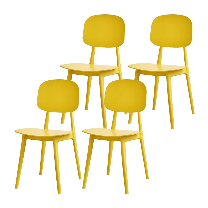Scandinavian Open Back Dining Chair Plastic Armless Dining Side Chair