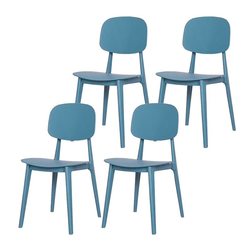 Scandinavian Open Back Dining Chair Plastic Armless Dining Side Chair