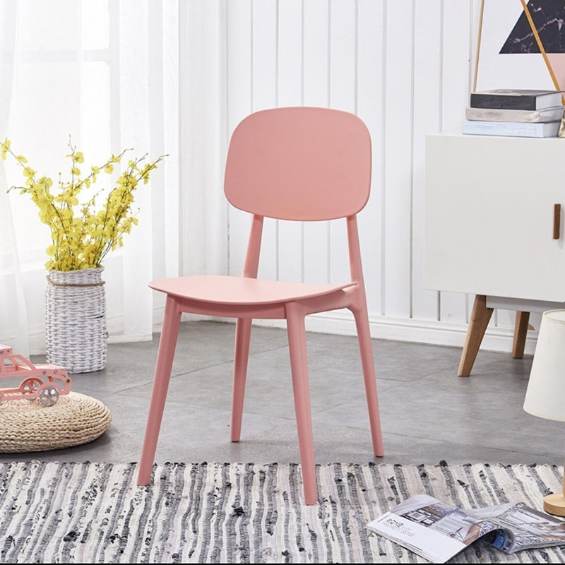 Scandinavian Open Back Dining Chair Plastic Armless Dining Side Chair