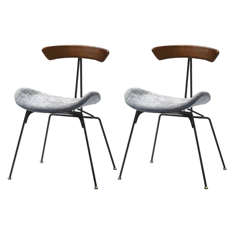 Black Iron Legs Dining Chairs Industrial Armless Dining Side Chair