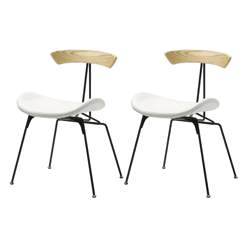 Black Iron Legs Dining Chairs Industrial Armless Dining Side Chair
