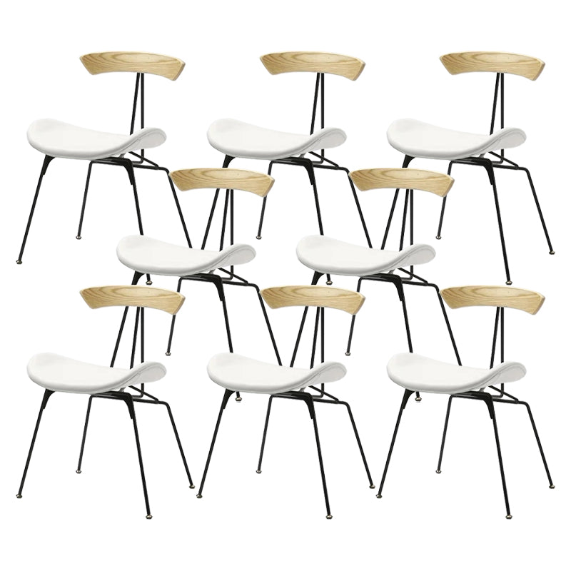 Black Iron Legs Dining Chairs Industrial Armless Dining Side Chair