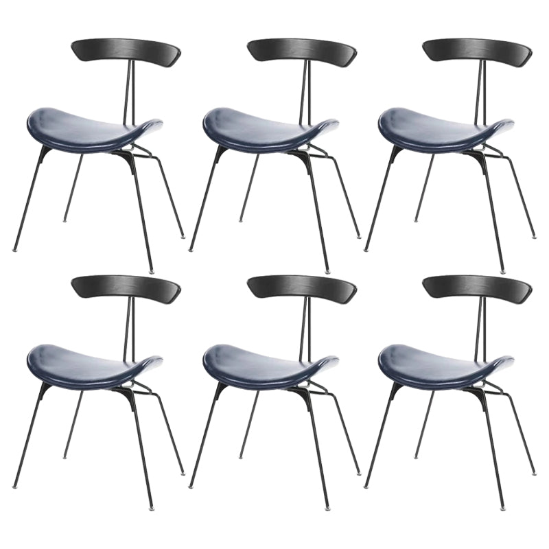 Black Iron Legs Dining Chairs Industrial Armless Dining Side Chair