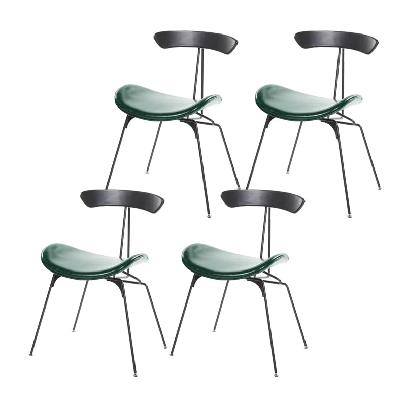 Black Iron Legs Dining Chairs Industrial Armless Dining Side Chair