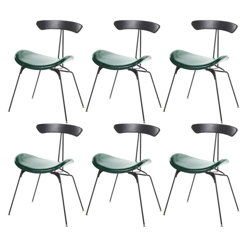 Black Iron Legs Dining Chairs Industrial Armless Dining Side Chair