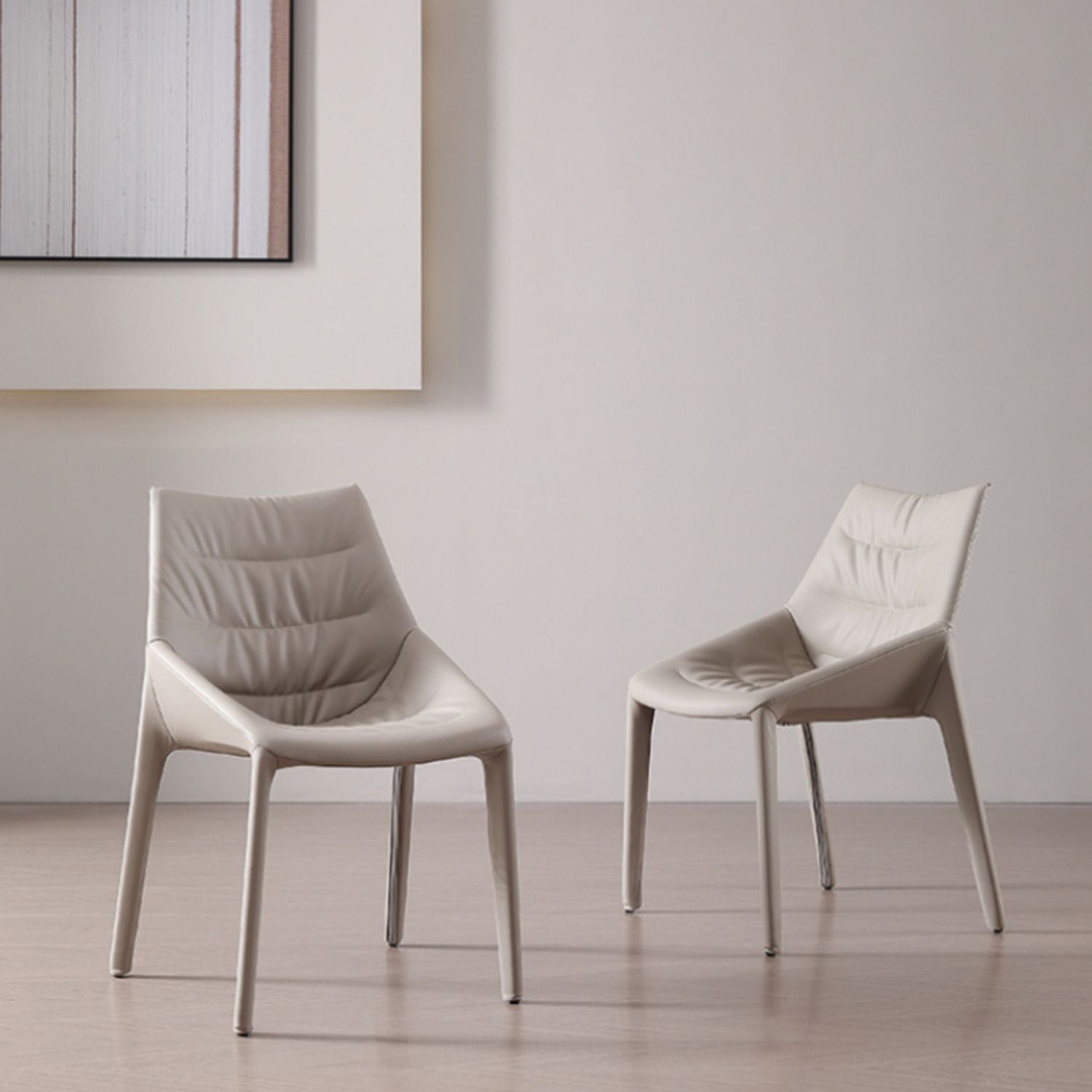 Upholstered Side Dining Chairs Faux Leather Side Chair Set for Home