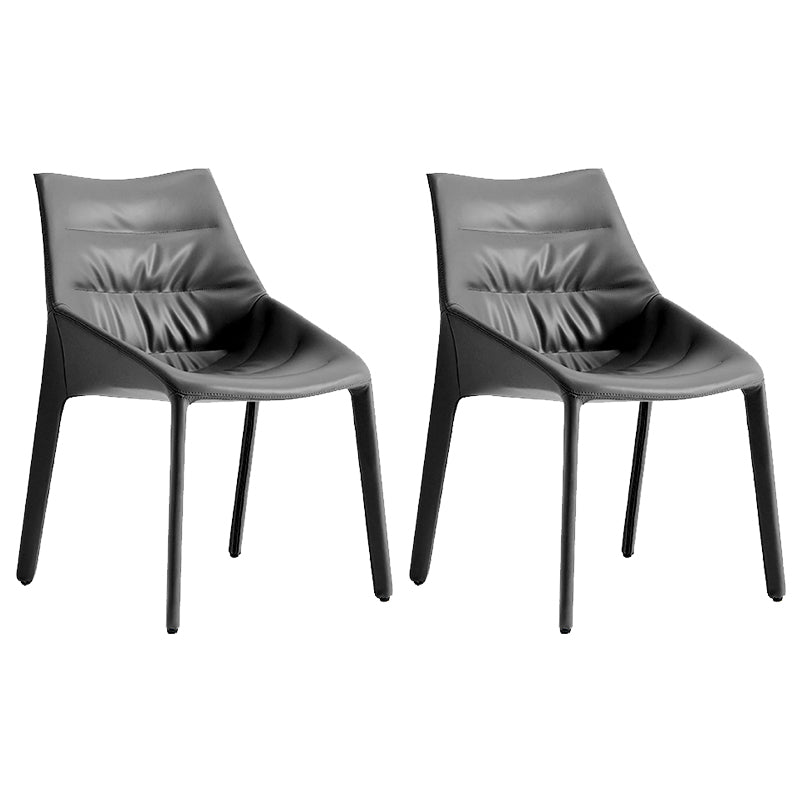 Upholstered Side Dining Chairs Faux Leather Side Chair Set for Home