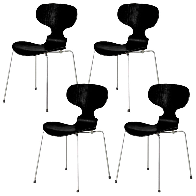 Stackable Armless Dining Chairs Contemporary Low Back Dining Side Chair