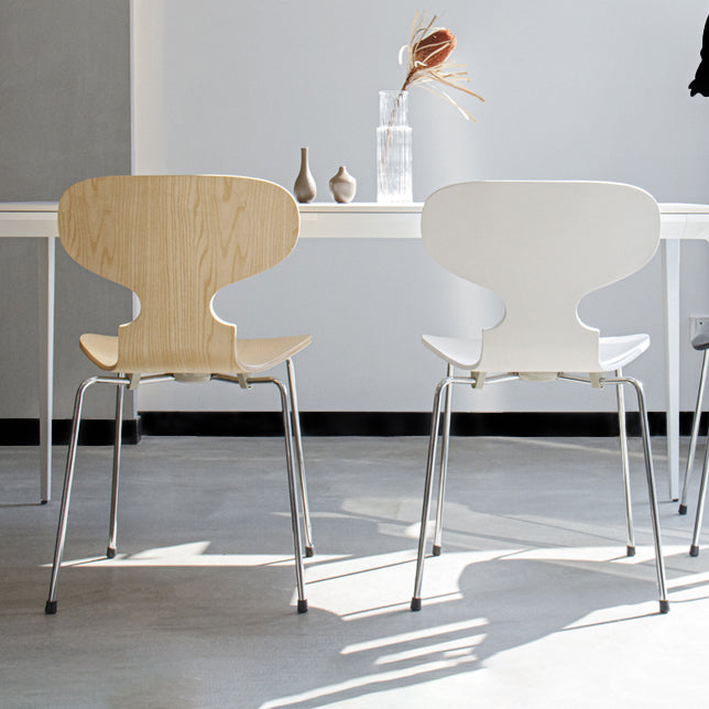 Stackable Armless Dining Chairs Contemporary Low Back Dining Side Chair