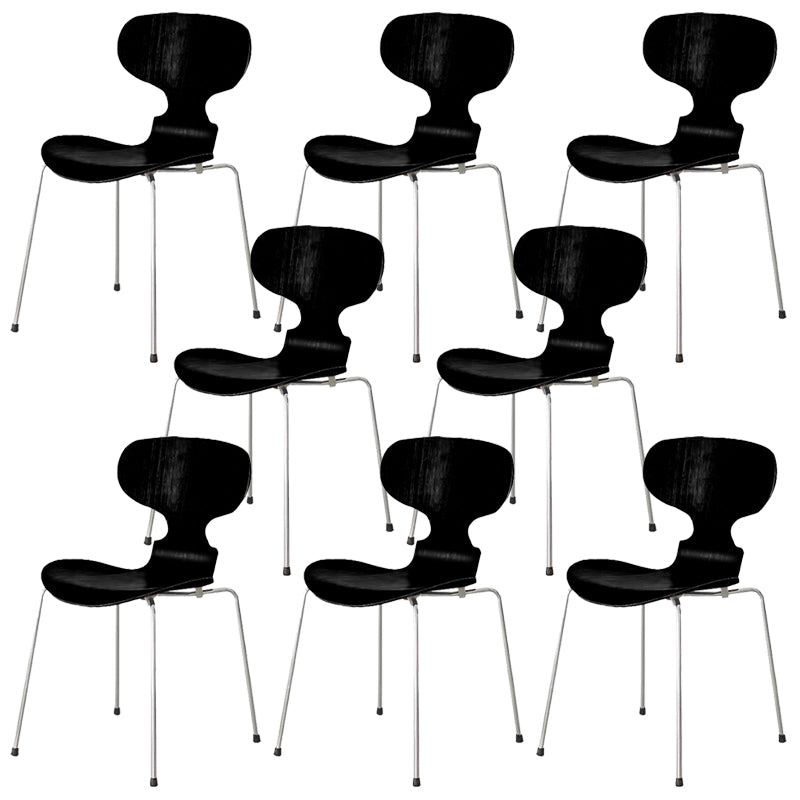 Stackable Armless Dining Chairs Contemporary Low Back Dining Side Chair