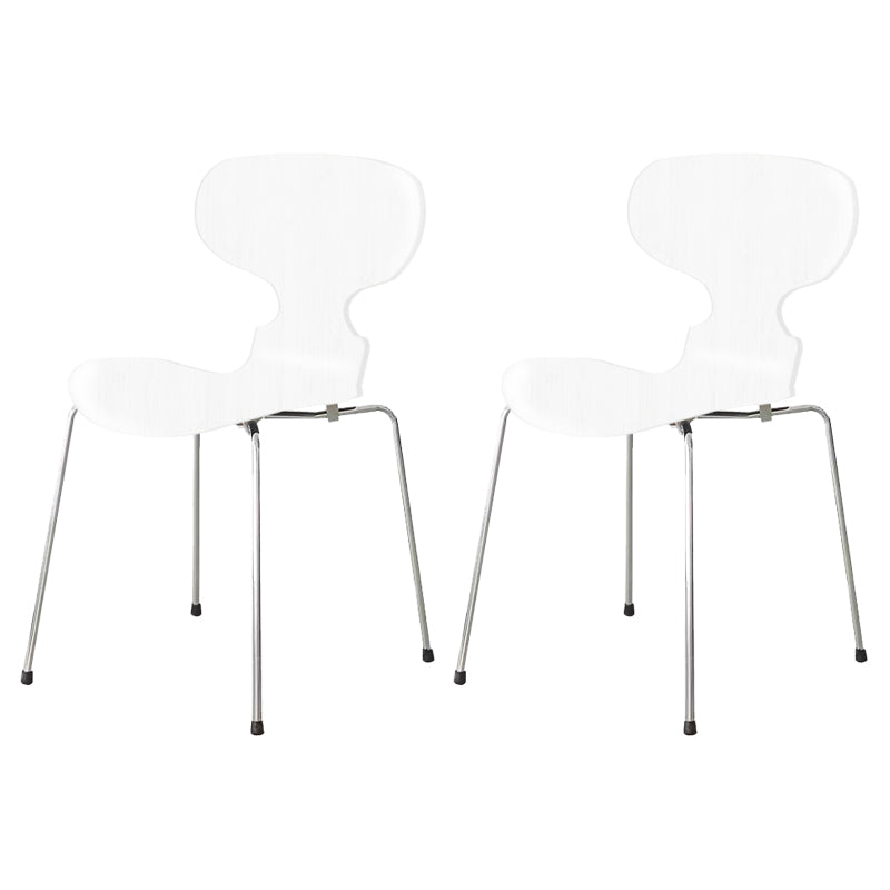Stackable Armless Dining Chairs Contemporary Low Back Dining Side Chair
