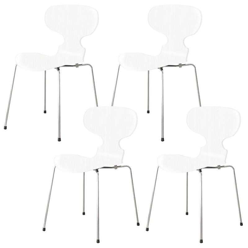 Stackable Armless Dining Chairs Contemporary Low Back Dining Side Chair