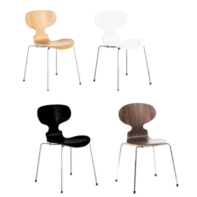 Stackable Armless Dining Chairs Contemporary Low Back Dining Side Chair