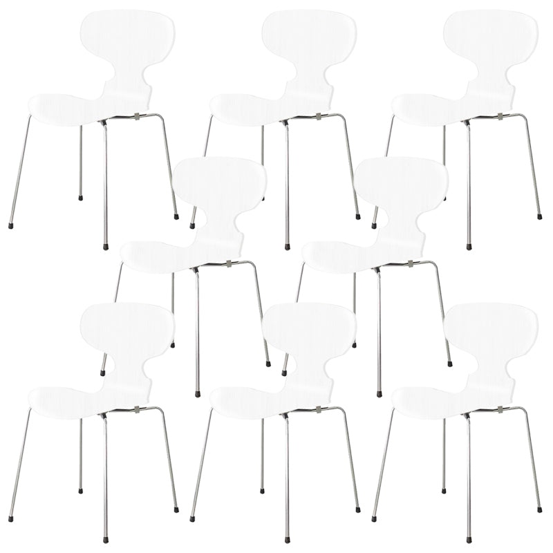 Stackable Armless Dining Chairs Contemporary Low Back Dining Side Chair