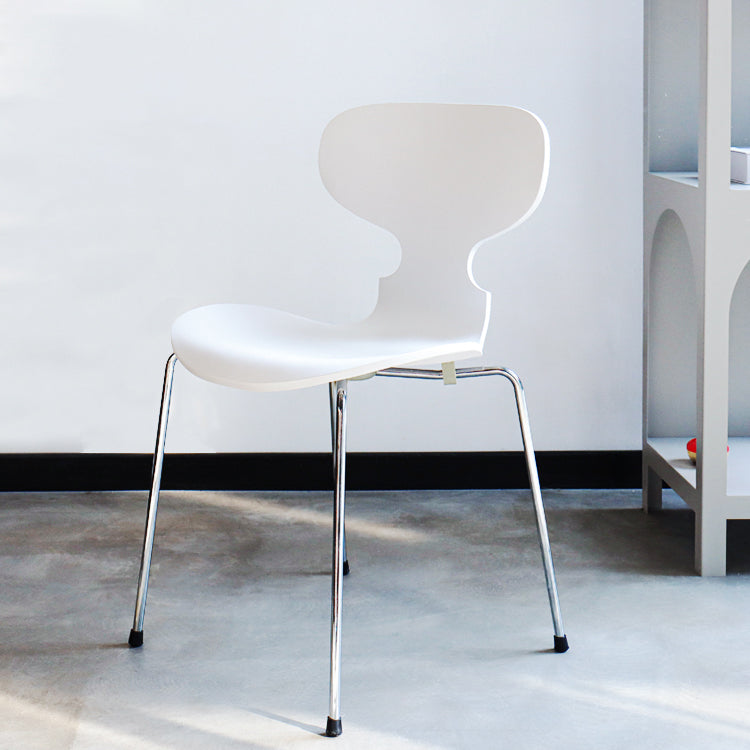 Stackable Armless Dining Chairs Contemporary Low Back Dining Side Chair