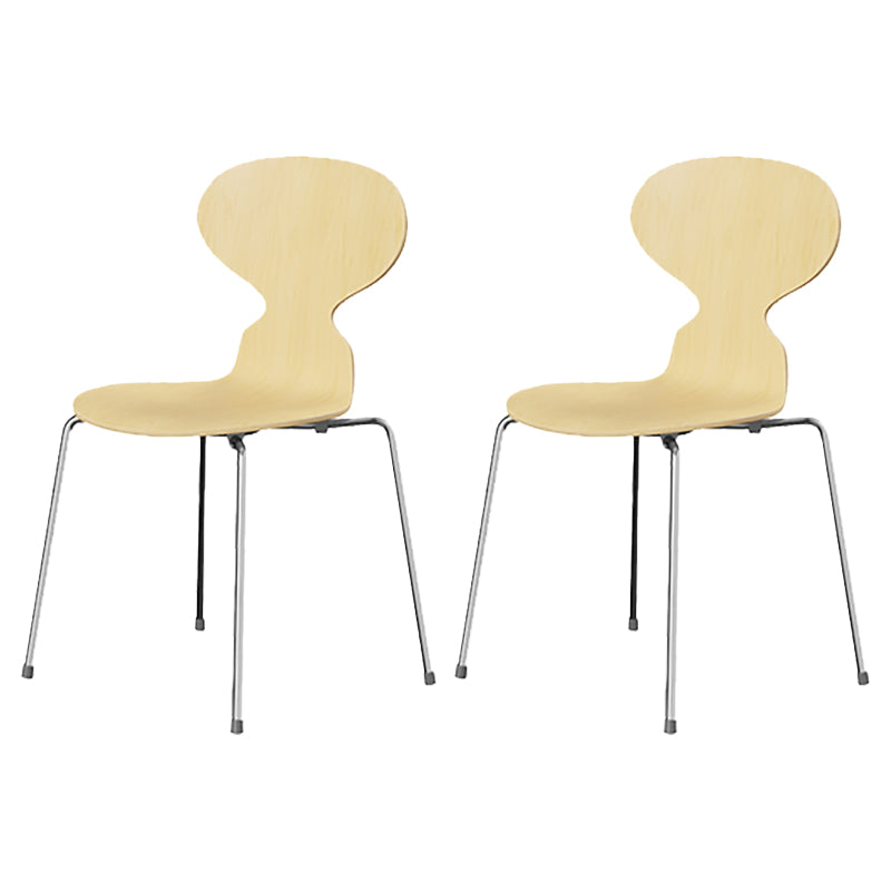 Stackable Armless Dining Chairs Contemporary Low Back Dining Side Chair