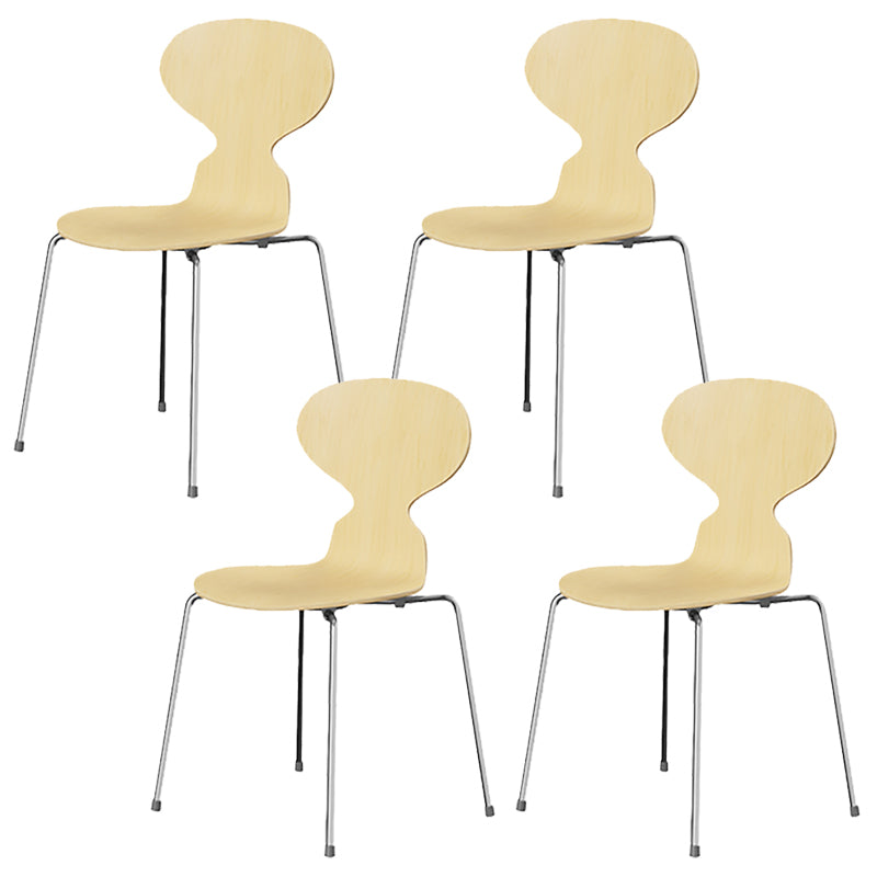 Stackable Armless Dining Chairs Contemporary Low Back Dining Side Chair