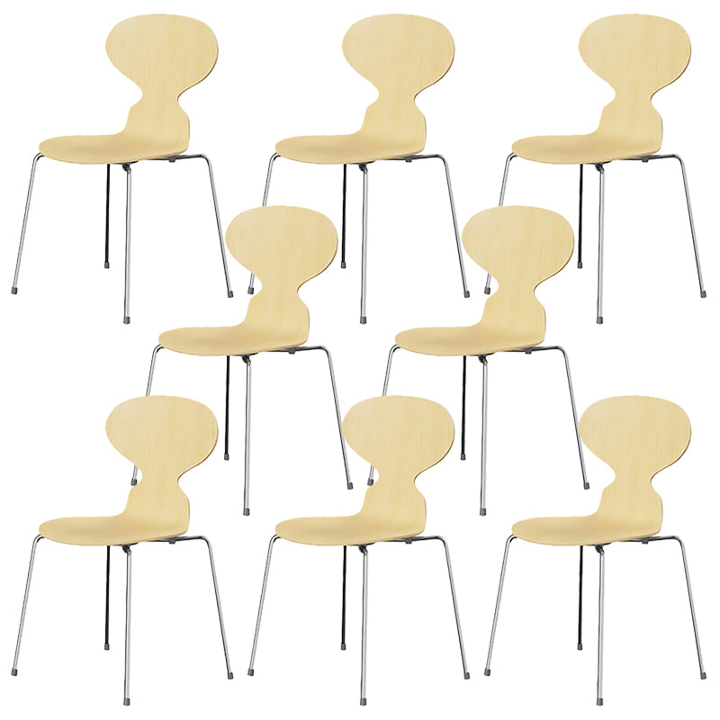 Stackable Armless Dining Chairs Contemporary Low Back Dining Side Chair