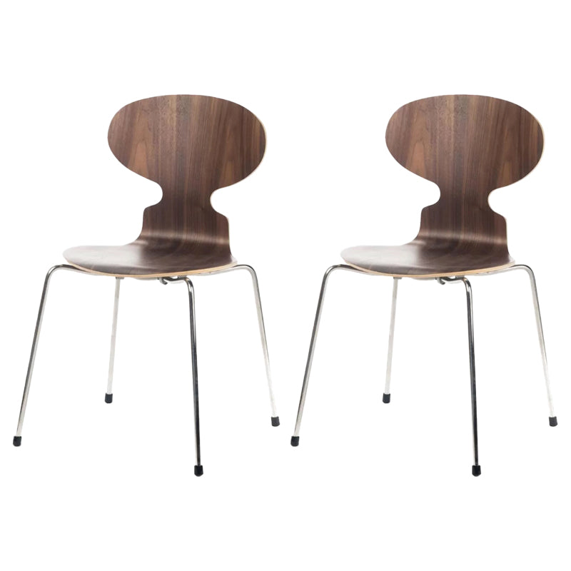 Stackable Armless Dining Chairs Contemporary Low Back Dining Side Chair