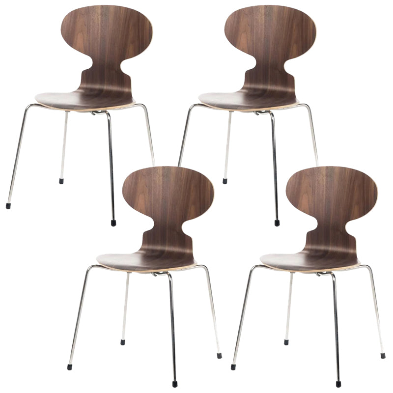 Stackable Armless Dining Chairs Contemporary Low Back Dining Side Chair