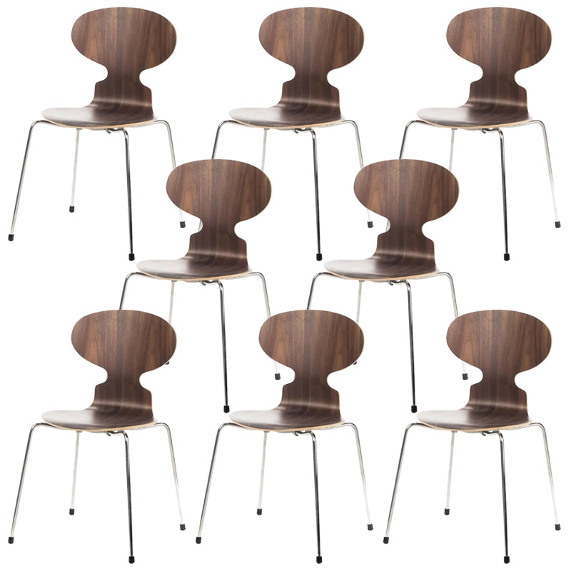 Stackable Armless Dining Chairs Contemporary Low Back Dining Side Chair