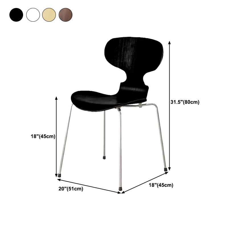 Stackable Armless Dining Chairs Contemporary Low Back Dining Side Chair