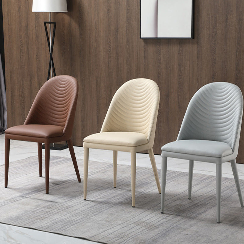 Upholstered Dining Side Chair Faux Leather Dining Accent Chair