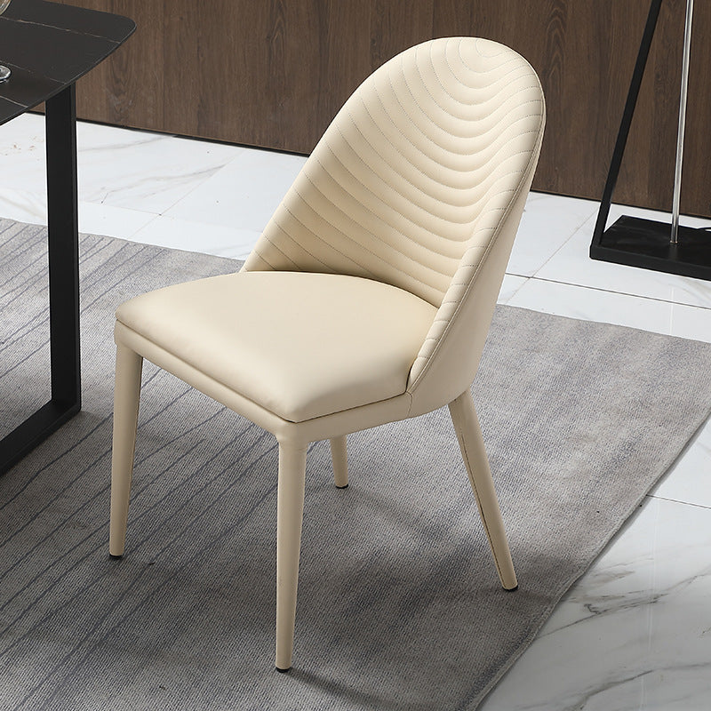Upholstered Dining Side Chair Faux Leather Dining Accent Chair
