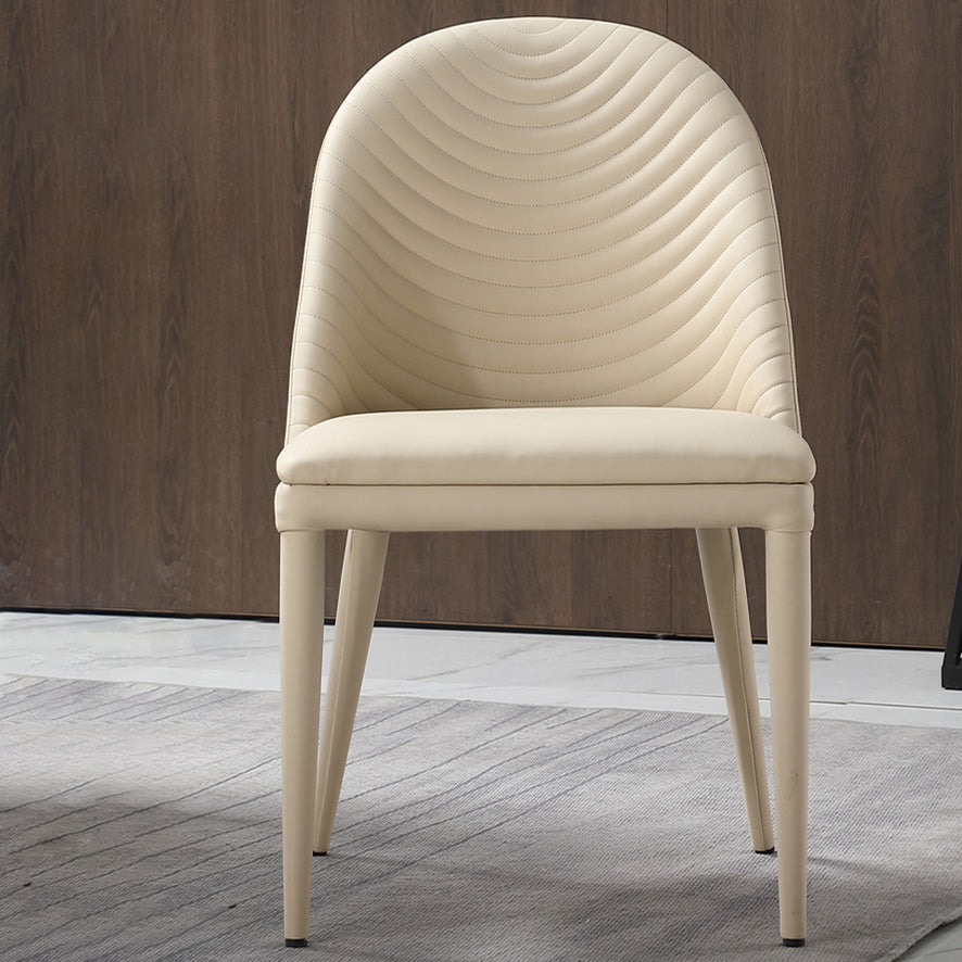 Upholstered Dining Side Chair Faux Leather Dining Accent Chair