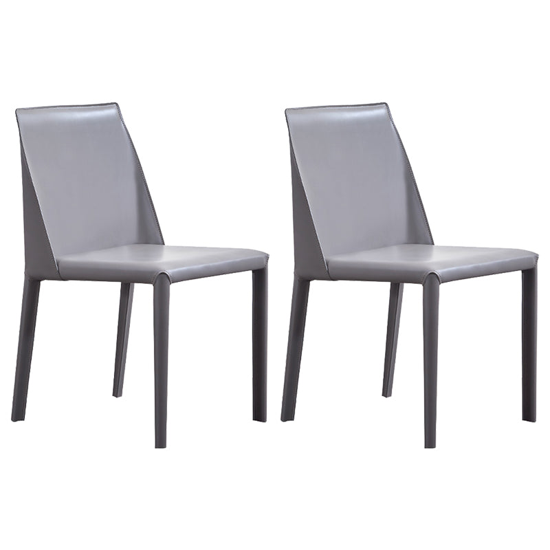 Faux Leather Armless Dining Chairs Modern Dining Room Chair for Home