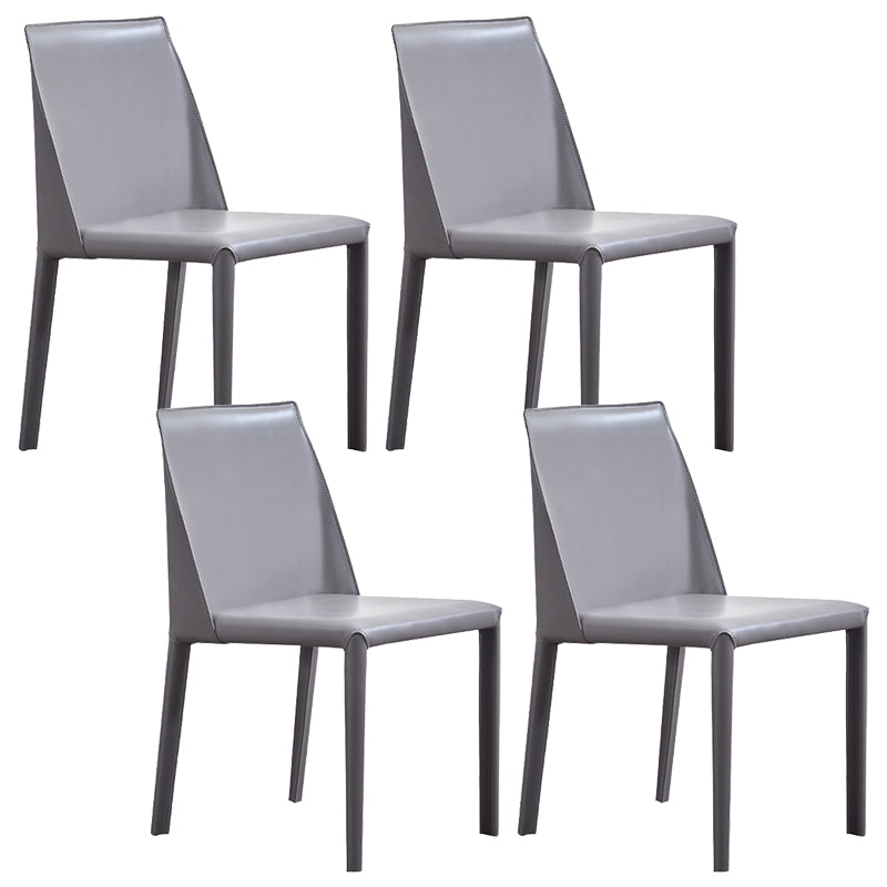 Faux Leather Armless Dining Chairs Modern Dining Room Chair for Home