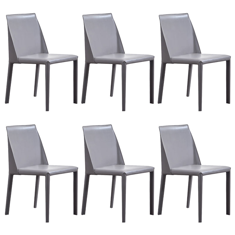 Faux Leather Armless Dining Chairs Modern Dining Room Chair for Home