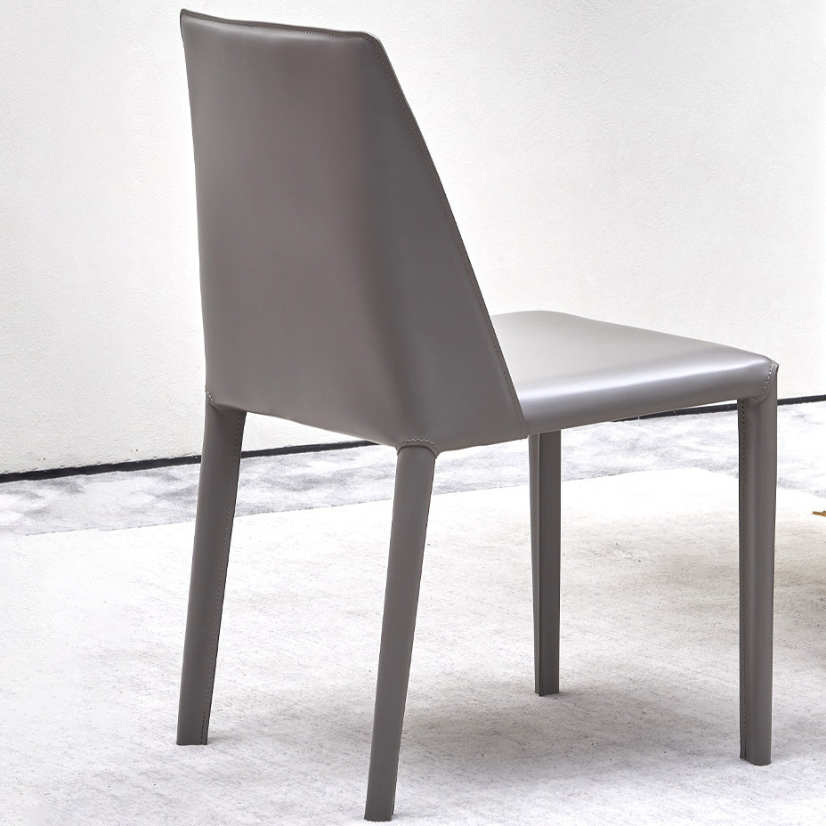 Faux Leather Armless Dining Chairs Modern Dining Room Chair for Home