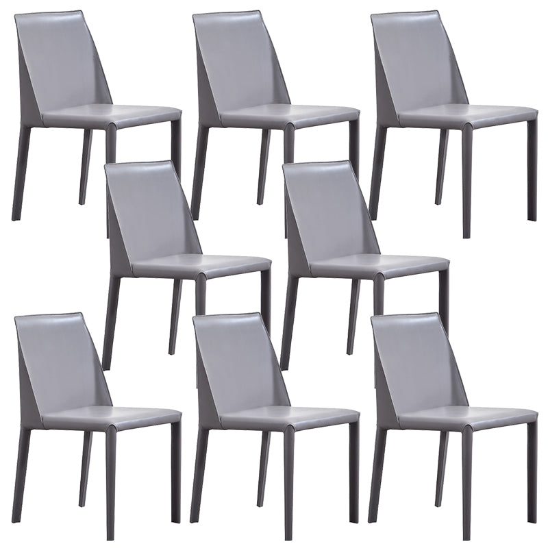 Faux Leather Armless Dining Chairs Modern Dining Room Chair for Home