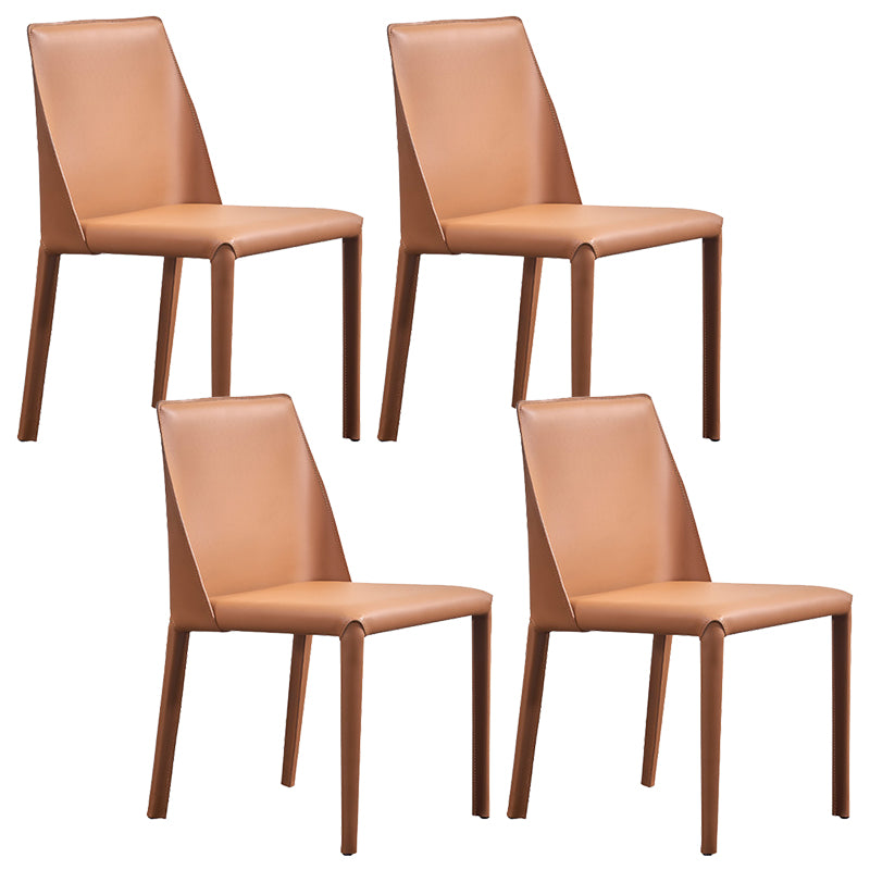 Faux Leather Armless Dining Chairs Modern Dining Room Chair for Home