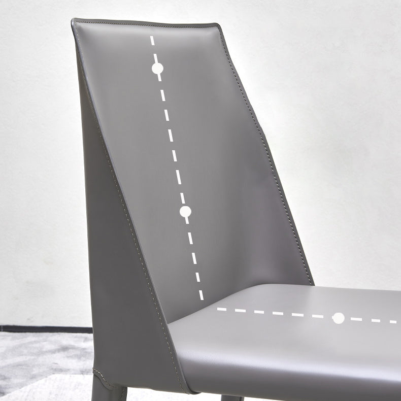 Faux Leather Armless Dining Chairs Modern Dining Room Chair for Home