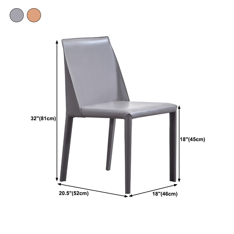 Faux Leather Armless Dining Chairs Modern Dining Room Chair for Home