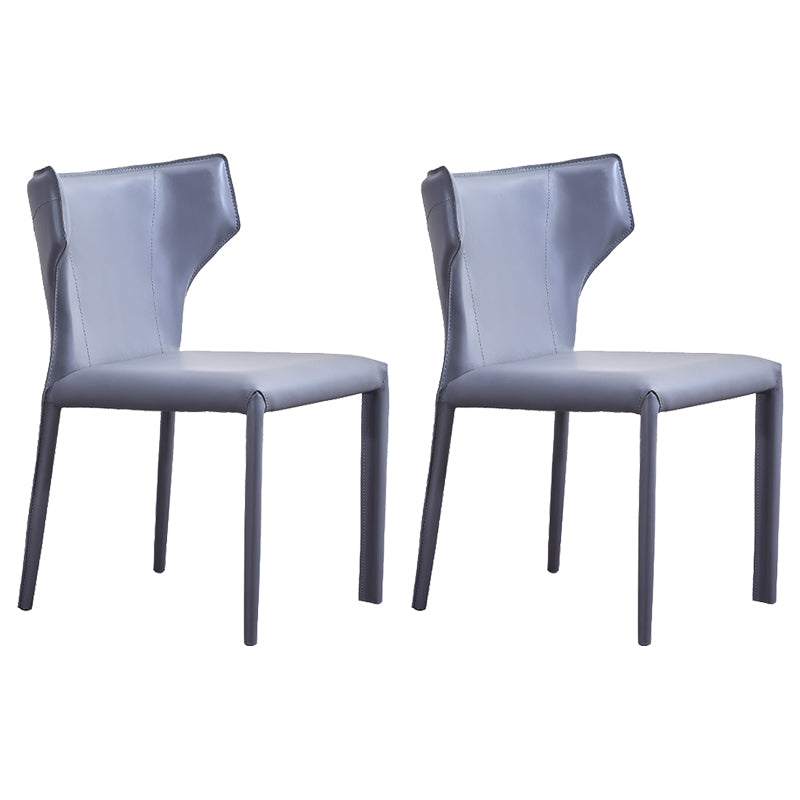Wingback Side Chair Faux Leather Armless Dining Chairs for Home