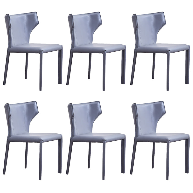 Wingback Side Chair Faux Leather Armless Dining Chairs for Home