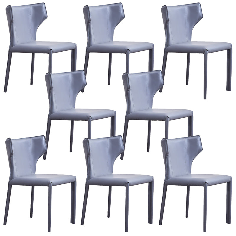 Wingback Side Chair Faux Leather Armless Dining Chairs for Home
