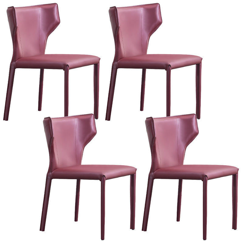Wingback Side Chair Faux Leather Armless Dining Chairs for Home