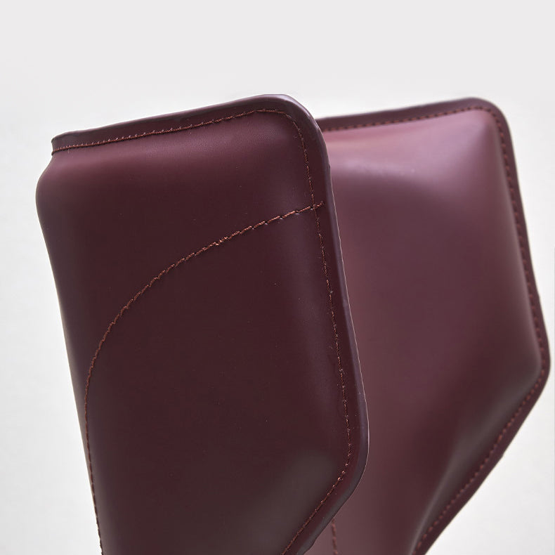 Wingback Side Chair Faux Leather Armless Dining Chairs for Home