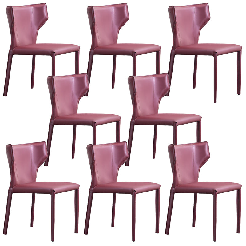 Wingback Side Chair Faux Leather Armless Dining Chairs for Home