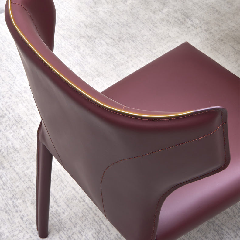 Wingback Side Chair Faux Leather Armless Dining Chairs for Home